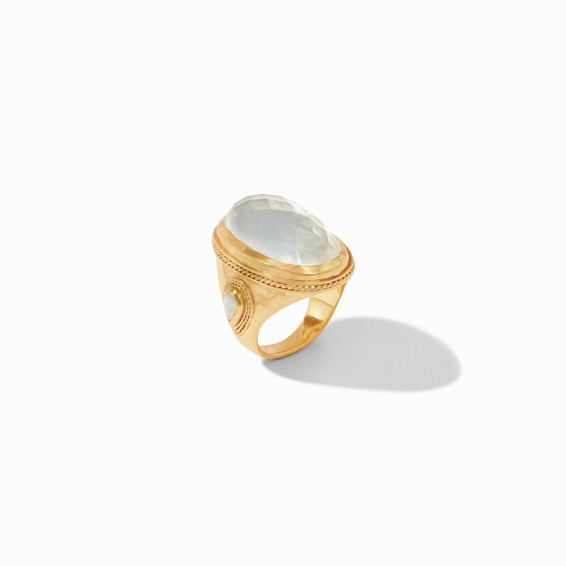 Cassis Statement Ring w/Pearl Accents - Iridescent Bahamian Blue-Julie Vos-Renee Taylor Gallery