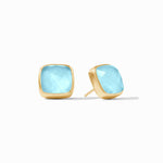 Catalina Stud Earrings - Iridescent Capri Blue-Julie Vos-Renee Taylor Gallery