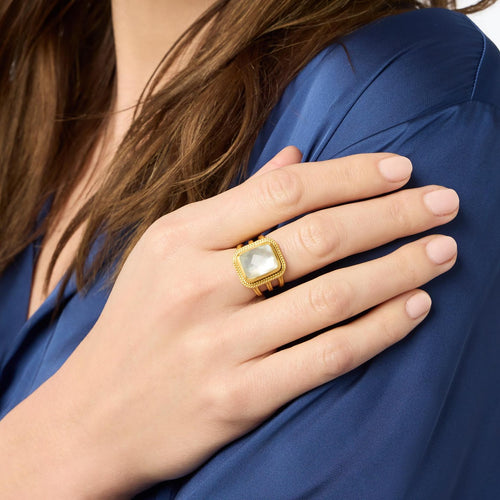 Cheval Statement Ring - Obsidian Black-Julie Vos-Renee Taylor Gallery