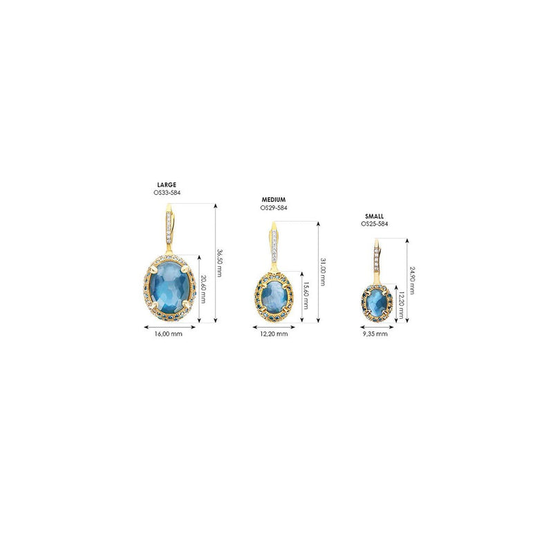 "Reverse" Ciliegine Gold, Multi Stone Double-face Ball Drop Earrings-Nanis-Renee Taylor Gallery