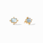 Clara Stud Earrings - Iridescent Chalcedony Blue-Julie Vos-Renee Taylor Gallery