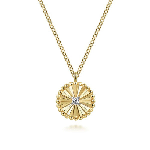 14K White-Yellow Gold Bujukan Diamond Cut Pendant Necklace - NK6862M45JJ-Gabriel & Co.-Renee Taylor Gallery