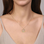 14K Yellow Gold Diamond and Diamond Cut Texture Pendant Necklace - NK7261Y45JJ-Gabriel & Co.-Renee Taylor Gallery