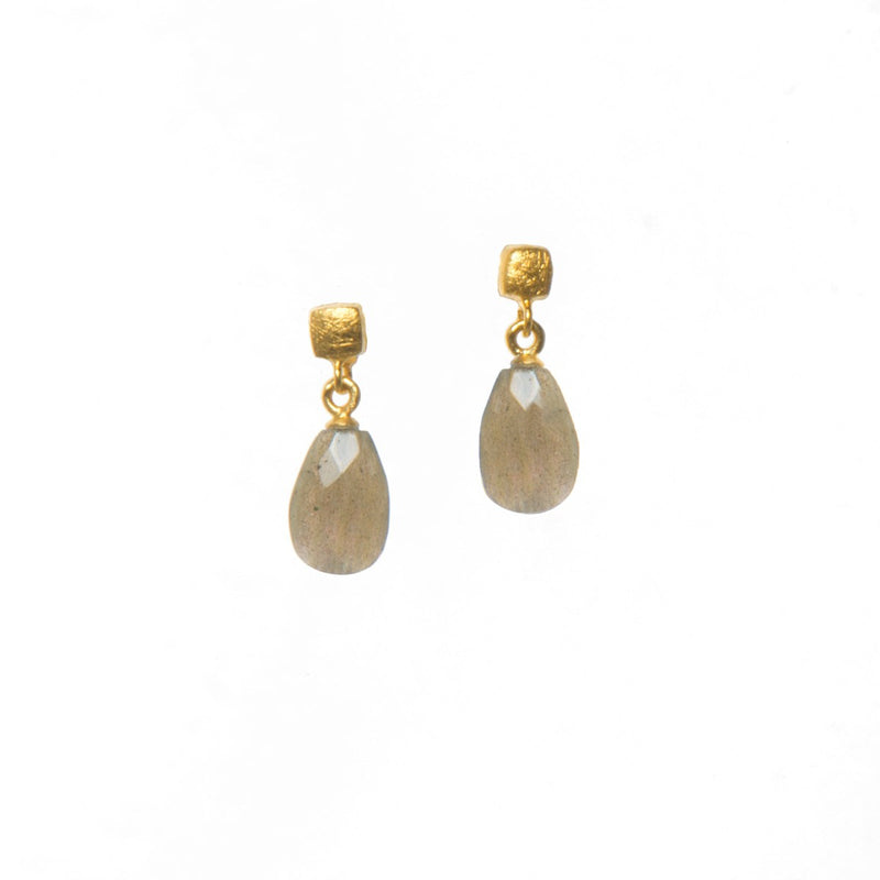 Cube Faceted Labradorite 24K Gold Vermeil Earrings-Joyla-Renee Taylor Gallery