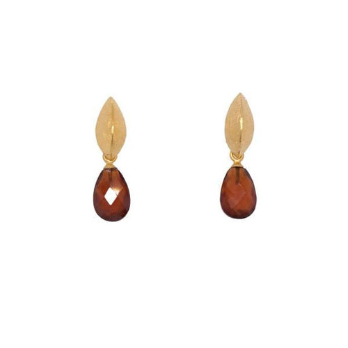 Leaf Garnet 24k Fair Trade Gold Vermeil-Joyla-Renee Taylor Gallery