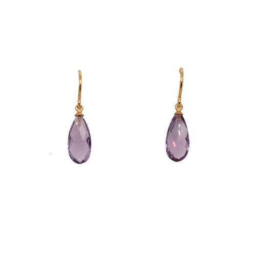 Signature Wire Faceted Amethyst 24K Gold Vermeil Earrings-Joyla-Renee Taylor Gallery