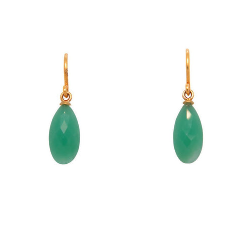 Signature Chrysoprase Wire Drop Earrings 24K Gold Vermeil-Joyla-Renee Taylor Gallery