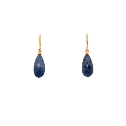 Signature Wire Faceted Dumortierite 24K Gold Vermeil Earrings-Joyla-Renee Taylor Gallery