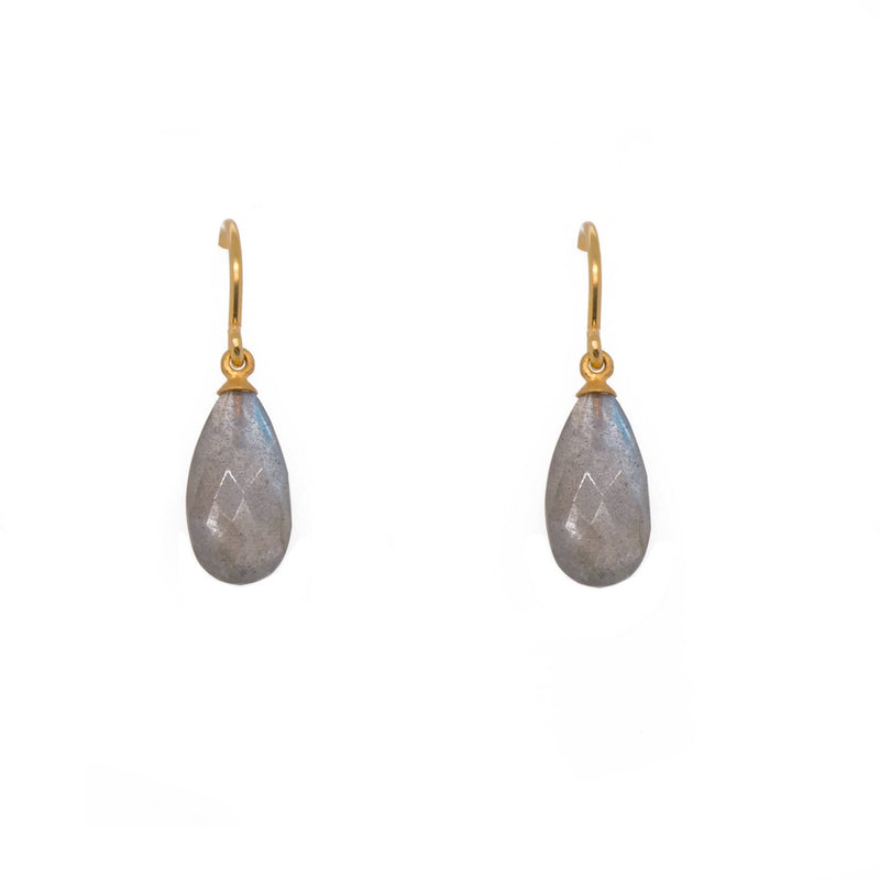 Joyla Signature Wire Faceted Labradorite 24K Gold Vermeil Earrings-Joyla-Renee Taylor Gallery