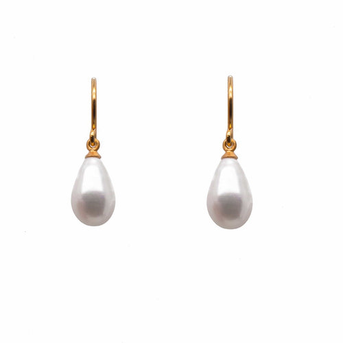 Joyla Signature Wire White Pearl 24K Gold Vermeil Earrings-Joyla-Renee Taylor Gallery