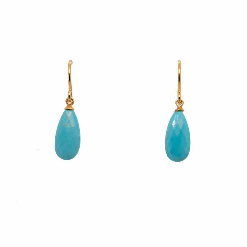 Joyla Signature Wire Faceted Turquoise 24K Gold Vermeil Earrings-Joyla-Renee Taylor Gallery