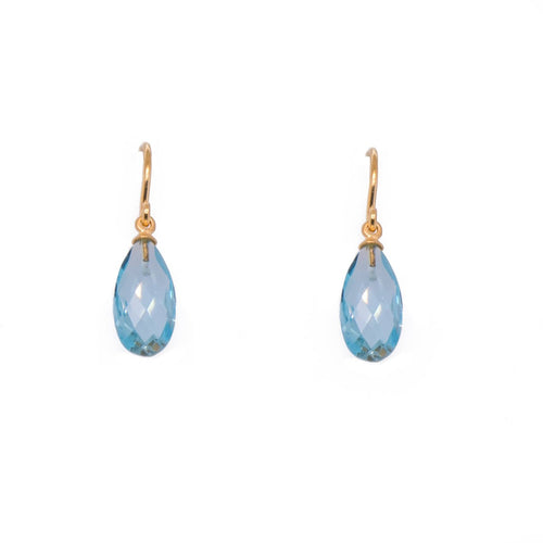 Joyla Signature Wire Faceted Sky Blue Topaz 24K Gold Vermeil Earrings-Joyla-Renee Taylor Gallery