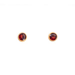 Basic Stud 6mm Garnet 24K Gold Vermeil Earrings-Joyla-Renee Taylor Gallery