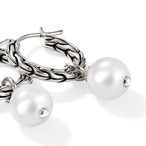 JH Essential Pearl Hoop Earrings, Sterling Silver - EB987261-John Hardy-Renee Taylor Gallery