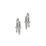 Spear Silver Diamond Pave Hoop Earrings - EBP986742DI-John Hardy-Renee Taylor Gallery