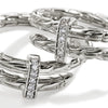 Spear Silver Diamond Pave Hoop Earrings - EBP986742DI-John Hardy-Renee Taylor Gallery