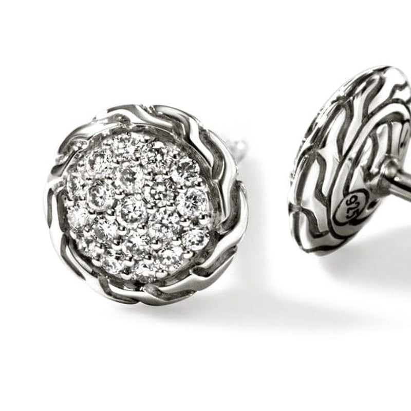 JH Essential Pavé Stud Earring, Sterling Silver, Diamonds - EBP987022DI-John Hardy-Renee Taylor Gallery