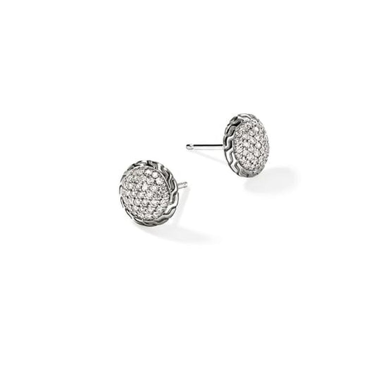 JH Essential Pavé Stud Earring, Sterling Silver, Diamonds - EBP987182DI-John Hardy-Renee Taylor Gallery