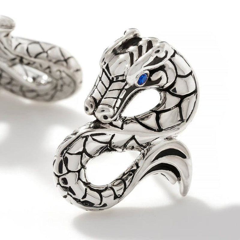 Naga Stud Earrings with Blue Sapphire Eyes - EBS60256BSP-John Hardy-Renee Taylor Gallery