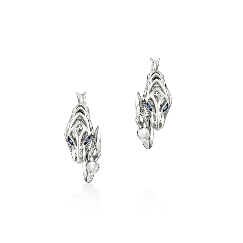 Naga Hoop Earrings, Sterling Silver - EBS603571BSP-John Hardy-Renee Taylor Gallery