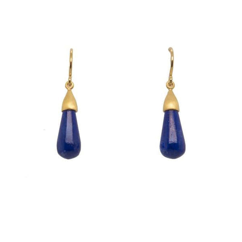 Drop Cabochon Lapis Earrings-Joyla-Renee Taylor Gallery