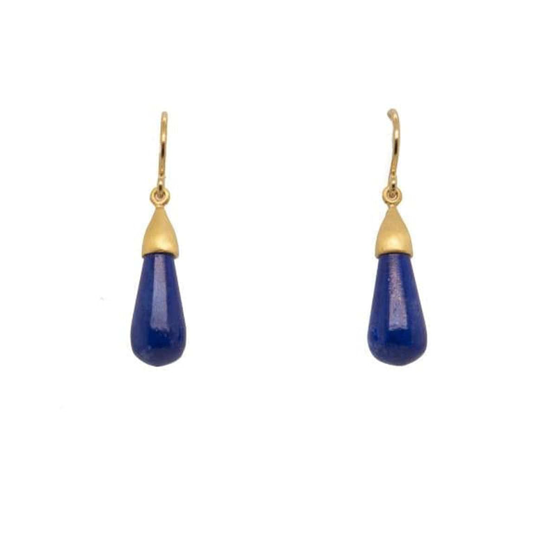 Drop Cabochon Lapis Earrings-Joyla-Renee Taylor Gallery