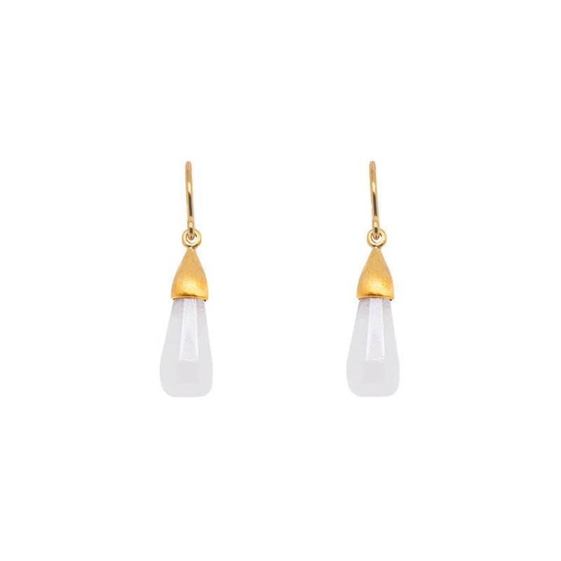 Cabochon Rainbow Moonstone Drop Earrings 24K Gold Vermeil-Joyla-Renee Taylor Gallery