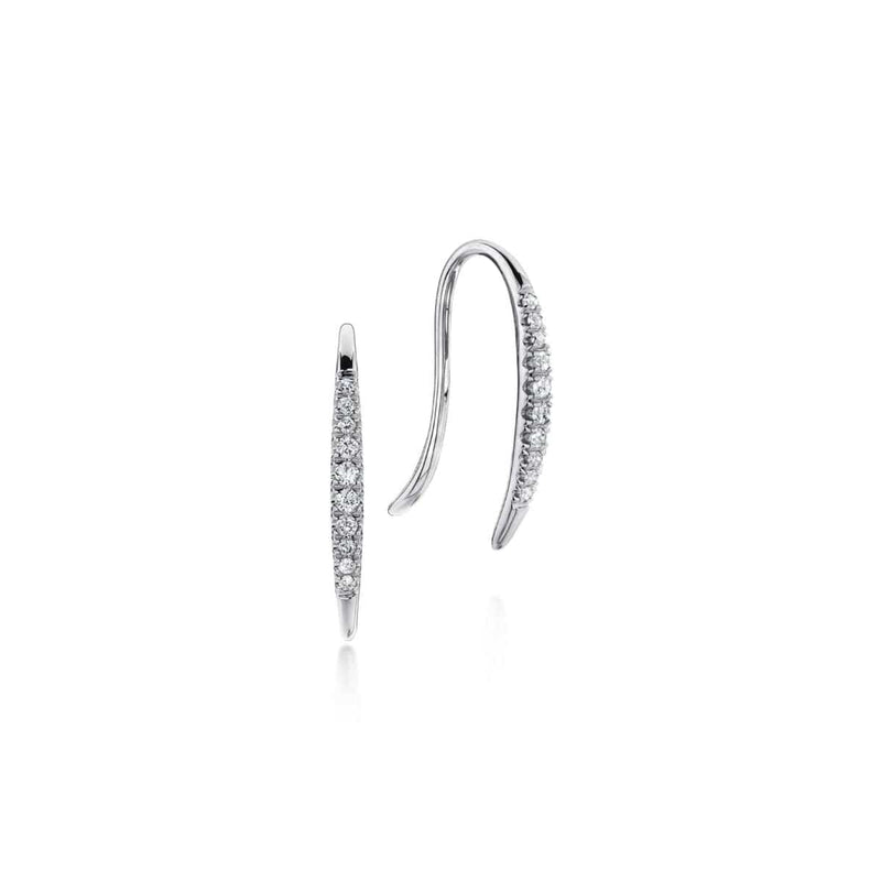 14K White Gold Tapered Diamond Threader Drop Earrings - EG13084W45JJ-Gabriel & Co.-Renee Taylor Gallery