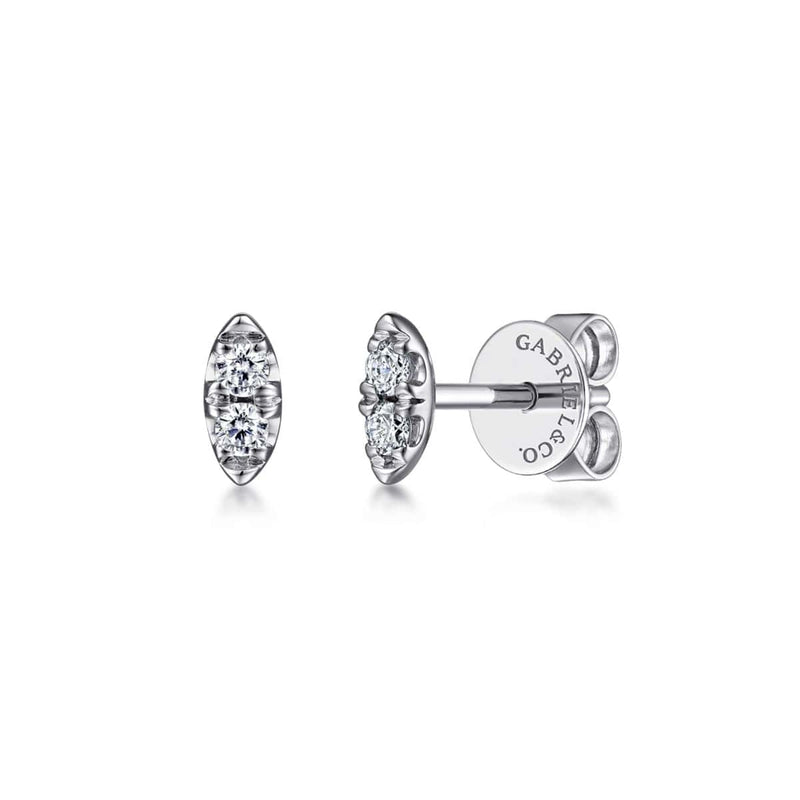 14K White Gold Marquise Shaped Diamond Studs - EG14412W45JJ-Gabriel & Co.-Renee Taylor Gallery