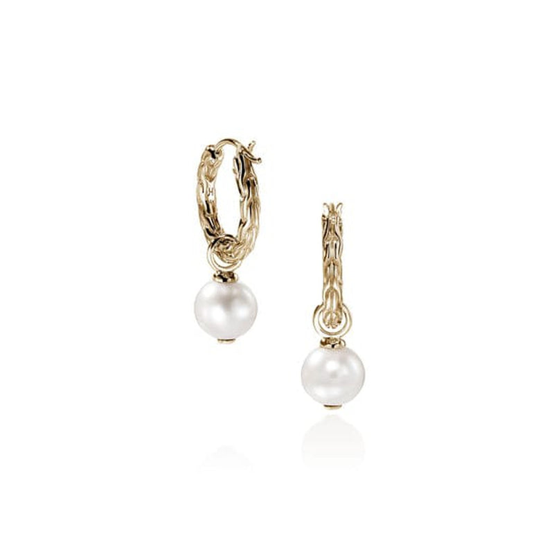 JH Essential Pearl Hoop Earring, Gold - EGG987261-John Hardy-Renee Taylor Gallery