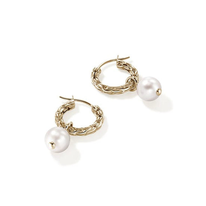 JH Essential Pearl Hoop Earring, Gold - EGG987261-John Hardy-Renee Taylor Gallery