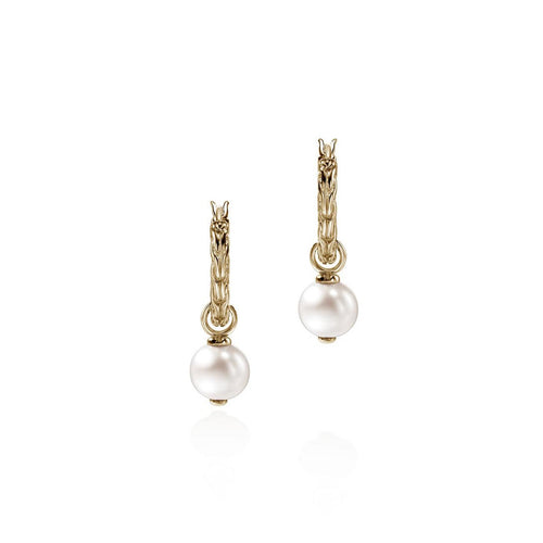 JH Essential Pearl Hoop Earring, Gold - EGG987261-John Hardy-Renee Taylor Gallery