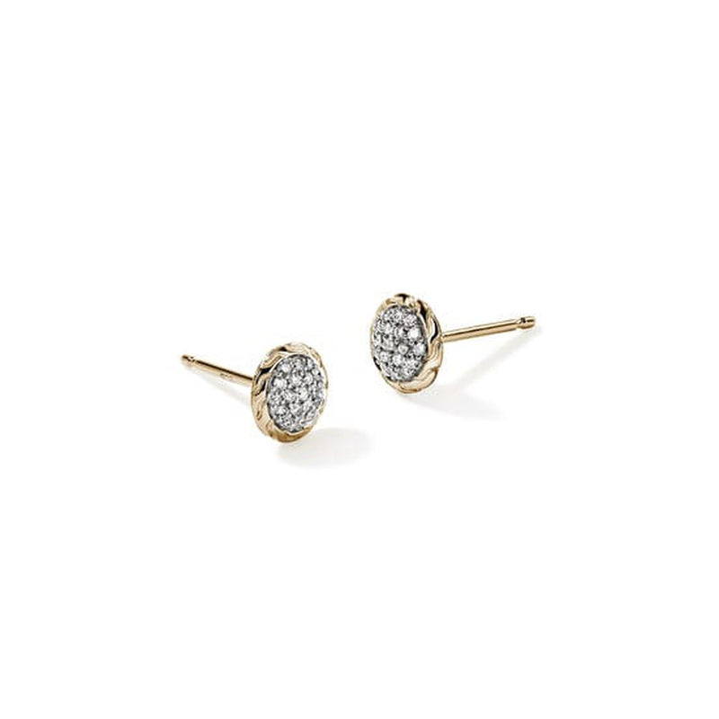 JH Essential Pavé Stud Earring, Gold, Diamonds - EGGX987022DI-John Hardy-Renee Taylor Gallery