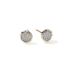 JH Essential Pavé Stud Earring, Gold, Diamonds - EGGX987022DI-John Hardy-Renee Taylor Gallery