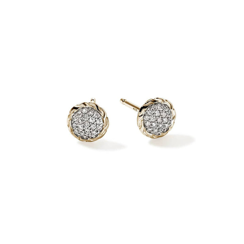 JH Essential Pavé Stud Earring, Gold, Diamonds - EGGX987022DI-John Hardy-Renee Taylor Gallery