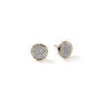 JH Essential Pavé Stud Earrings, Gold, Diamonds - EGGX987182DI-John Hardy-Renee Taylor Gallery