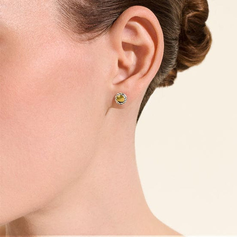 JH Essential Stud Earring, Gold, Sterling Silver, 7MM - EZZ98702-John Hardy-Renee Taylor Gallery