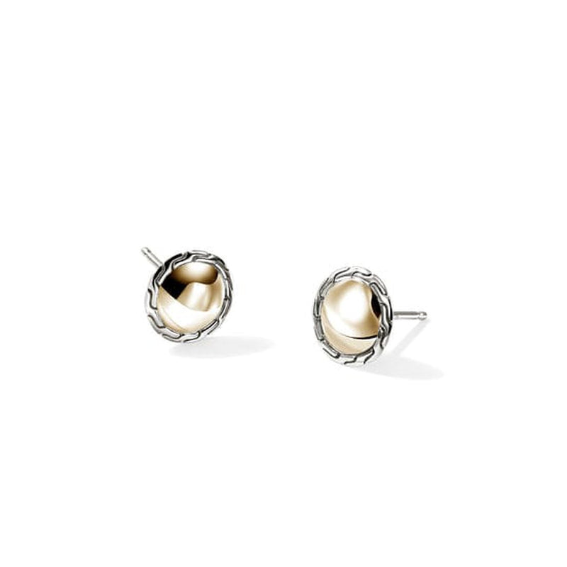 JH Essential Stud Earring, Gold, Sterling Silver, 10MM - EZZ98718-John Hardy-Renee Taylor Gallery