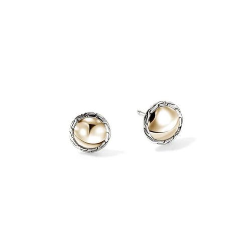 JH Essential Stud Earring, Gold, Sterling Silver, 10MM - EZZ98718-John Hardy-Renee Taylor Gallery