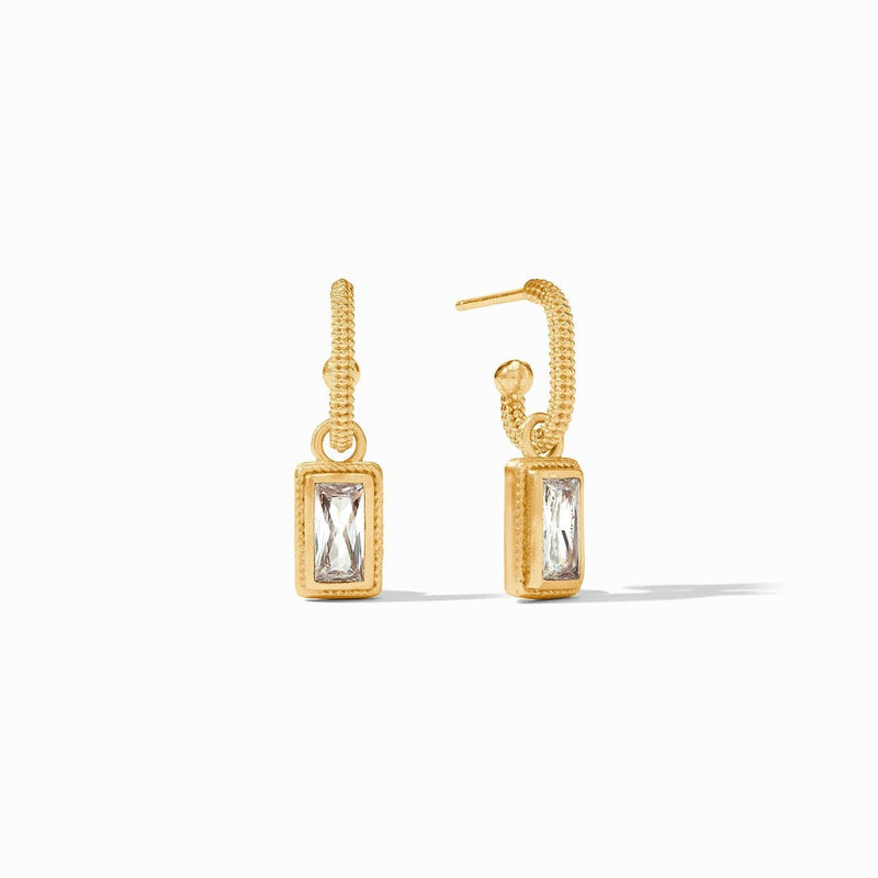 Baguette Hoop & Charm Earrings - Cubic Zirconia-Julie Vos-Renee Taylor Gallery