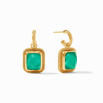 Cheval Hoop & Charm Earrings - Iridescent Emerald Green-Julie Vos-Renee Taylor Gallery