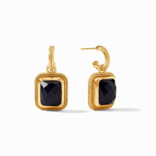 Cheval Hoop & Charm Earrings - Obsidian Black-Julie Vos-Renee Taylor Gallery