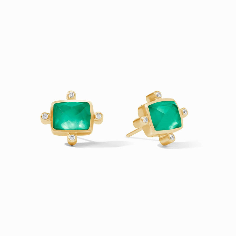 Clara Stud Earrings - Iridescent Emerald Green-Julie Vos-Renee Taylor Gallery