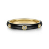 14K Yellow Gold Bezel Set Diamond Stackable Ring with Black Enamel - LR52655E8Y45JJ-Gabriel & Co.-Renee Taylor Gallery