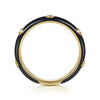 14K Yellow Gold Bezel Set Diamond Stackable Ring with Black Enamel - LR52655E8Y45JJ-Gabriel & Co.-Renee Taylor Gallery