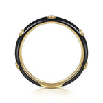 14K Yellow Gold Bezel Set Diamond Stackable Ring with Black Enamel - LR52655E8Y45JJ-Gabriel & Co.-Renee Taylor Gallery