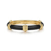 14K Yellow Gold Bujukan Stackable Ring with Black Enamel - LR52650E8Y4JJJ-Gabriel & Co.-Renee Taylor Gallery