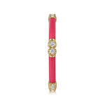 14K Yellow Gold Diamond Stackable Ring with Pink Enamel - LR52659EFY45JJ-Gabriel & Co.-Renee Taylor Gallery