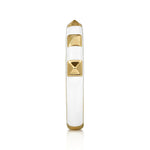 14K Yellow Gold Pyramid Stackable Ring with White Enamel - LR52654E9Y4JJJ-Gabriel & Co.-Renee Taylor Gallery