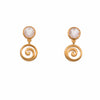 Basic Stud 6mm Rainbow Moonstone 24K Gold Vermeil Earrings-Joyla-Renee Taylor Gallery